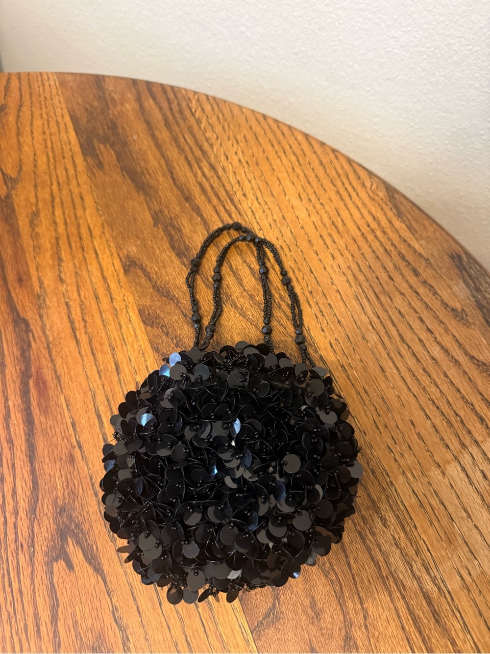 Black Sequin vintage 1990s cocktail Round Evening Bag vintage